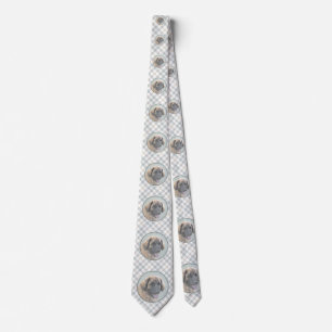 Leonberger Painting - Cute Original Dog Art Neck Tie