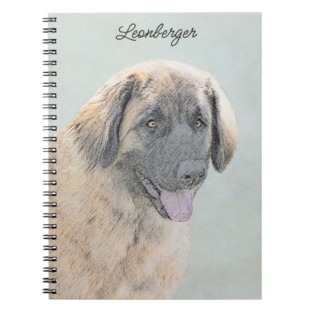Leonberger Painting - Cute Original Dog Art Notebook (Front)