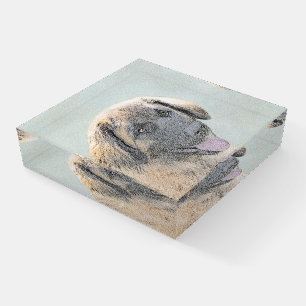 Leonberger Painting - Cute Original Dog Art Paperweight