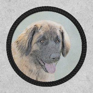 Leonberger Painting - Cute Original Dog Art Patch