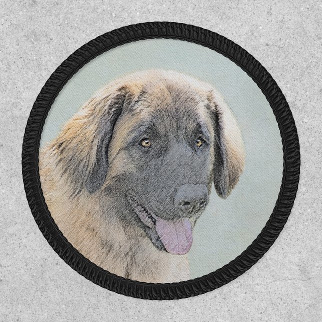Leonberger Painting - Cute Original Dog Art Patch (Front)