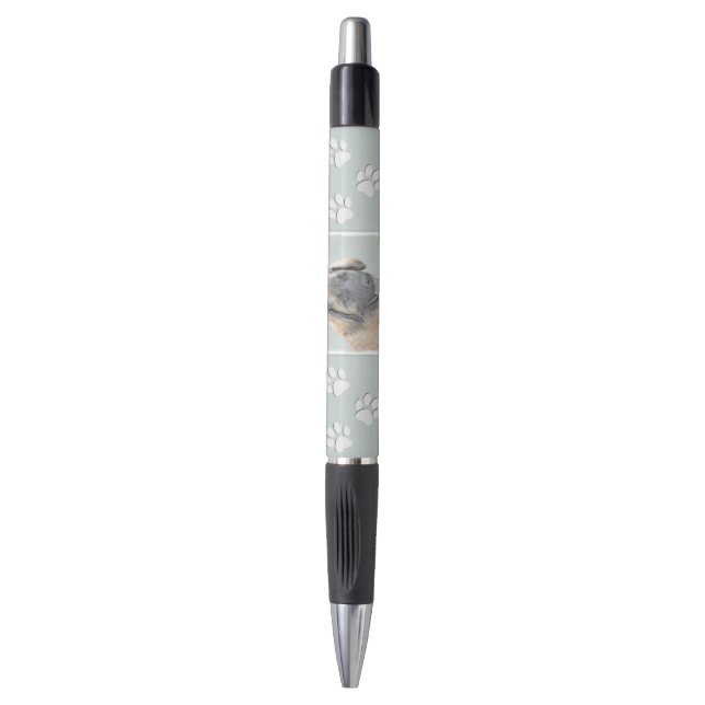 Leonberger Painting - Cute Original Dog Art Pen (Front Vertical)