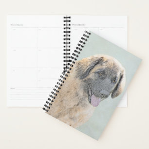 Leonberger Painting - Cute Original Dog Art Planner