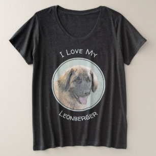 Leonberger Painting - Cute Original Dog Art Plus Size T-Shirt