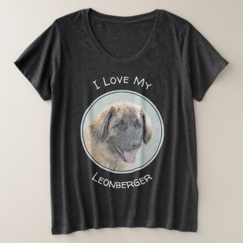 Leonberger Painting _ Cute Original Dog Art Plus Size T_Shirt