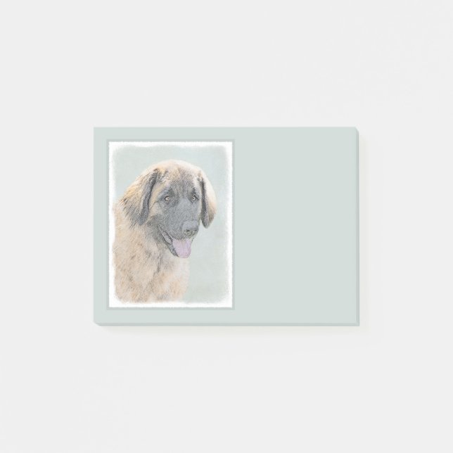 Leonberger Painting - Cute Original Dog Art Post-it Notes (Front)