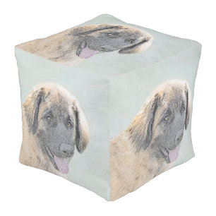 Leonberger Painting - Cute Original Dog Art Pouf