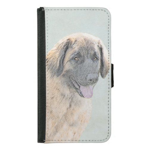 Leonberger Painting _ Cute Original Dog Art Samsung Galaxy S5 Wallet Case