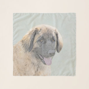 Leonberger Painting - Cute Original Dog Art Scarf