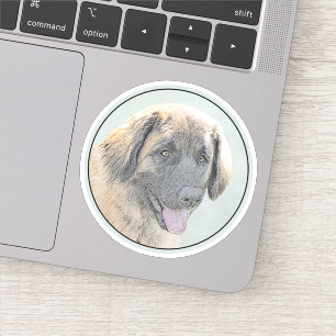 Leonberger Painting - Cute Original Dog Art Sticker