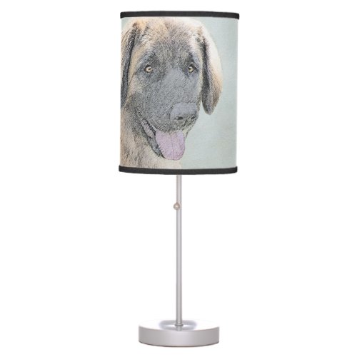 Leonberger Painting _ Cute Original Dog Art Table Lamp