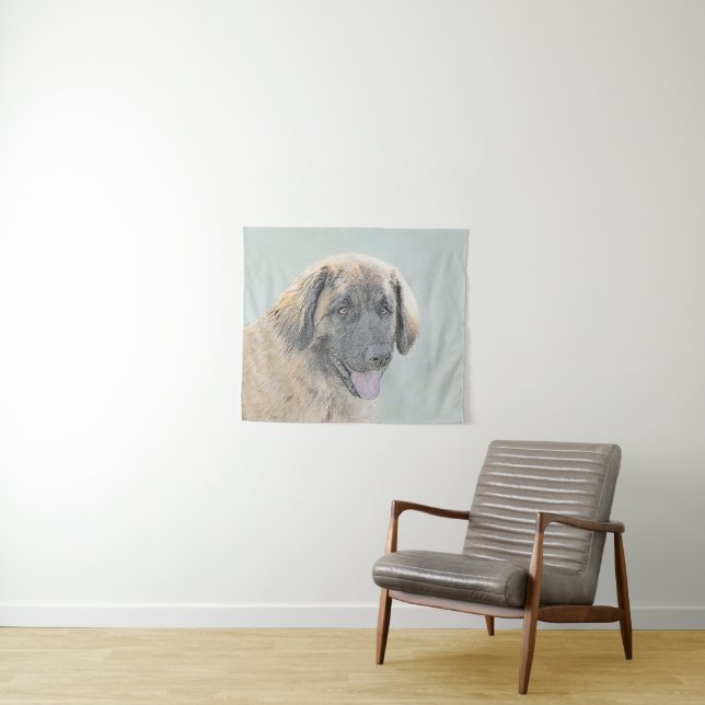 Leonberger Painting - Cute Original Dog Art Tapestry (In Situ (Horizontal))