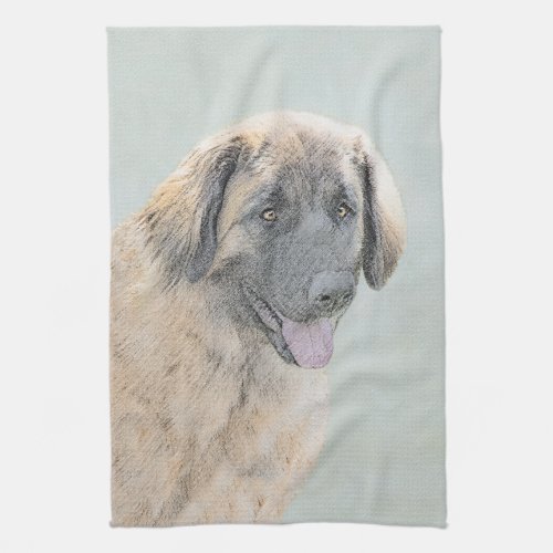 Leonberger Painting _ Cute Original Dog Art Towel