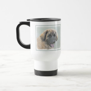 Leonberger Painting - Cute Original Dog Art Travel Mug