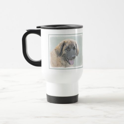 Leonberger Painting _ Cute Original Dog Art Travel Mug