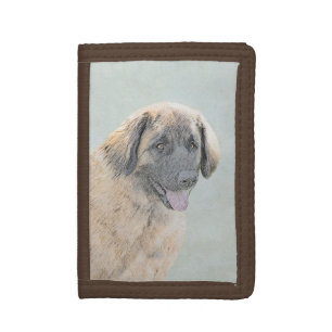 Leonberger Painting - Cute Original Dog Art Tri-fold Wallet