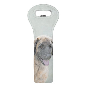 Leonberger Painting - Cute Original Dog Art Wine Bag