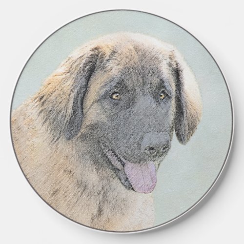 Leonberger Painting _ Cute Original Dog Art Wireless Charger