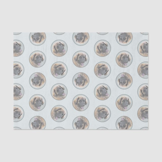 Leonberger Painting Leo Cute Original Pet Dog Art Tissue Paper (Front)
