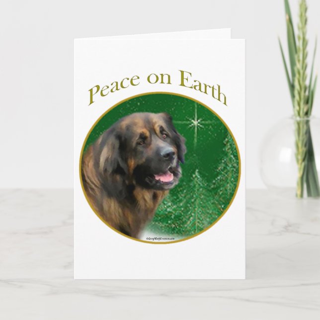 Leonberger Peace Holiday Card (Front)