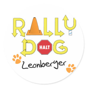 Leonberger Rally Dog Classic Round Sticker