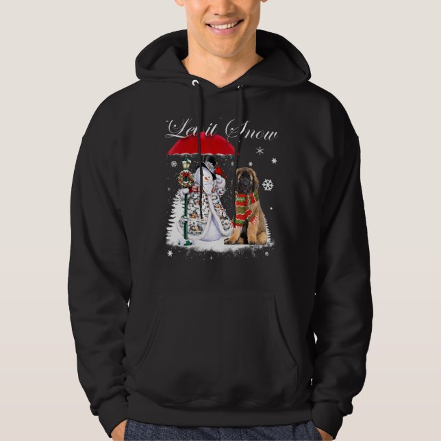 Leonberger Santa Dog Christmas Snowman Xmas Pajama Hoodie (Front)
