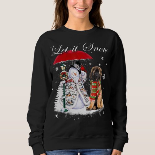 Leonberger Santa Dog Christmas Snowman Xmas Pajama Sweatshirt