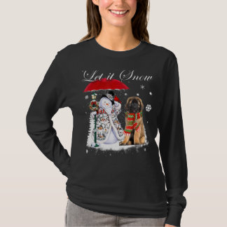 Leonberger Santa Dog Christmas Snowman Xmas Pajama T-Shirt