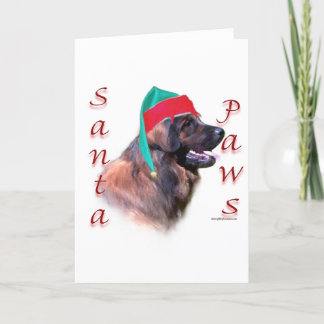Leonberger Santa Paws Holiday Card