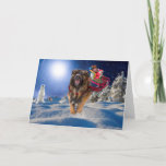 Leonberger saves Santa! Folded Holiday Card