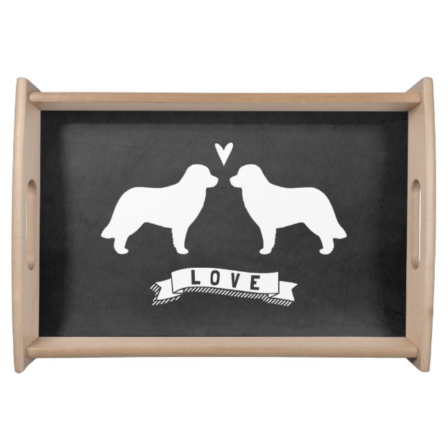 Leonberger Silhouettes Love Serving Tray (Front)