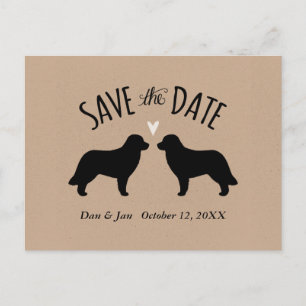 Leonberger Silhouettes Wedding Save the Date Announcement Postcard