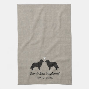 Leonberger Silhouettes with Heart - Personalize Towel