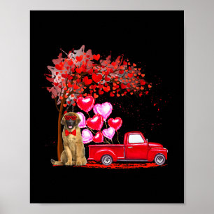 Leonberger Sunglasses Hearts Tree Pickup Truck Lov Poster