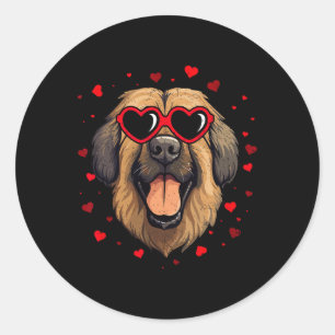 Leonberger Valentine Heart Cute Dog Lovers Classic Round Sticker