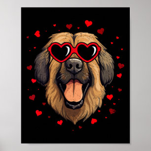 Leonberger Valentine Heart Cute Dog Lovers  Poster