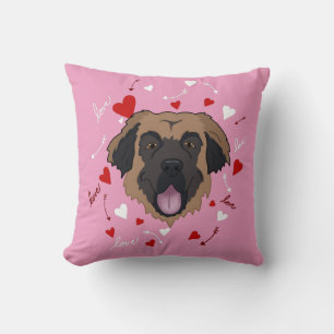 Leonberger Valentines Day Throw Pillow