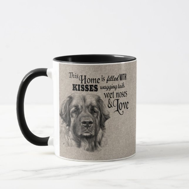 Leonberger vintage portrait cute quote mug (Left)