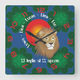 Leone 23 luglio al 22 agosto Orologio Square Wall Clock