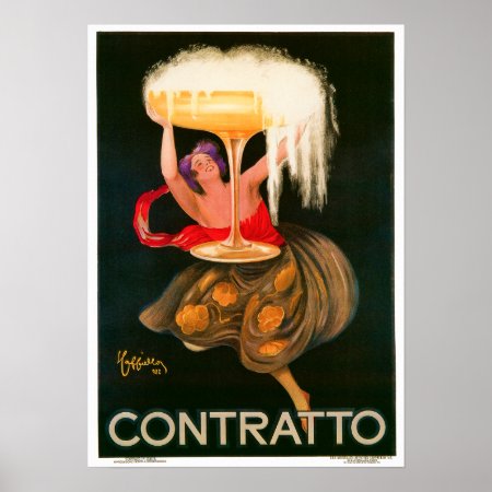Leonetto Cappiello Contratto Liquor Advertisement Poster