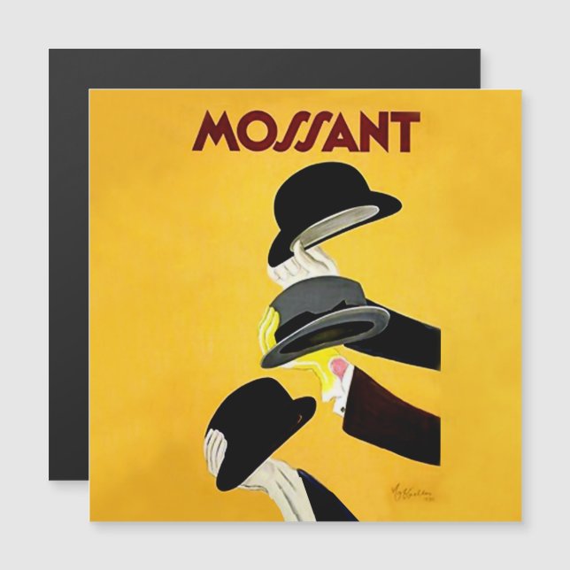 Leonetto Cappiello Mossant Hat Advertising Poster Magnetic Invitation (Front/Back)