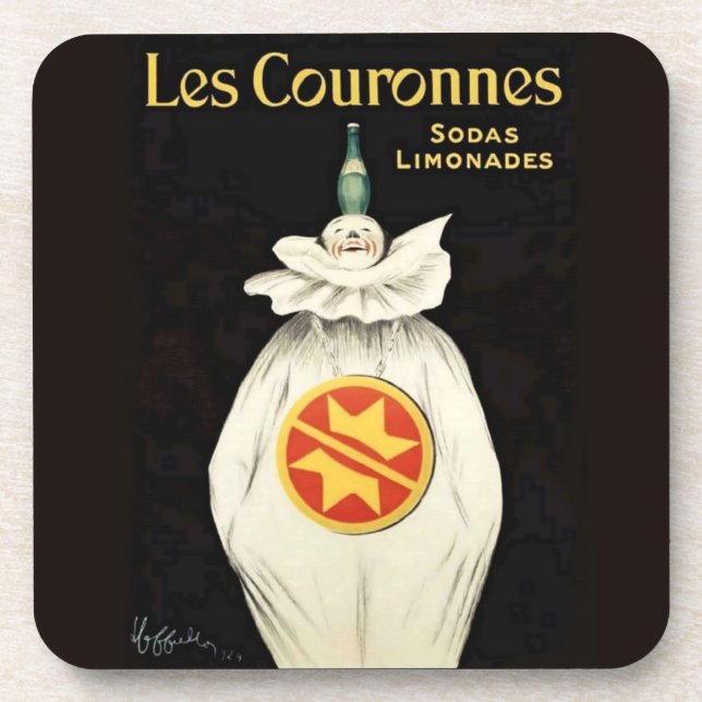 Leonetto Cappiello’s Crowns Soda Poster Beverage Coaster (Front)