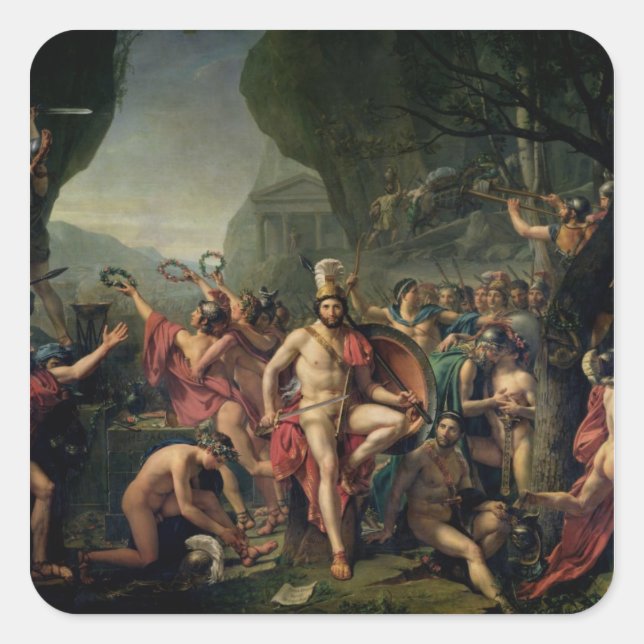 Leonidas at Thermopylae, 480 BC, 1814 Square Sticker (Front)