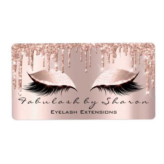 Leonor Makeup Artist Lashes Extension Rose Drips Label (Front)