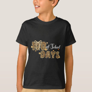 Leopard 100 Days Of School Funny Kids Teachers Gir T-Shirt