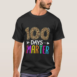 Leopard 100 Days Smarter Of School Mask Teacher Ki T-Shirt
