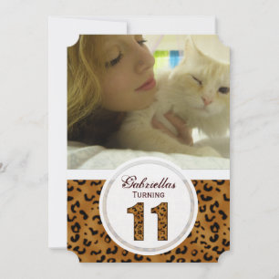 Leopard 11th Birthday: Picture:Party Invitation
