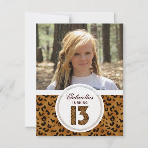 Leopard 13th Birthday: Picture:Party Invitation