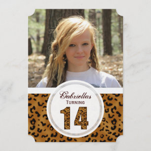 Leopard 14th Birthday: Picture:Party Invitation