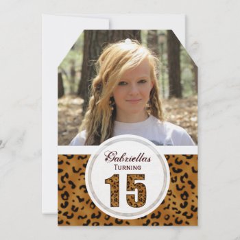 Leopard 15th Birthday: Picture:party Invitation by PartyTimeInvites at Zazzle